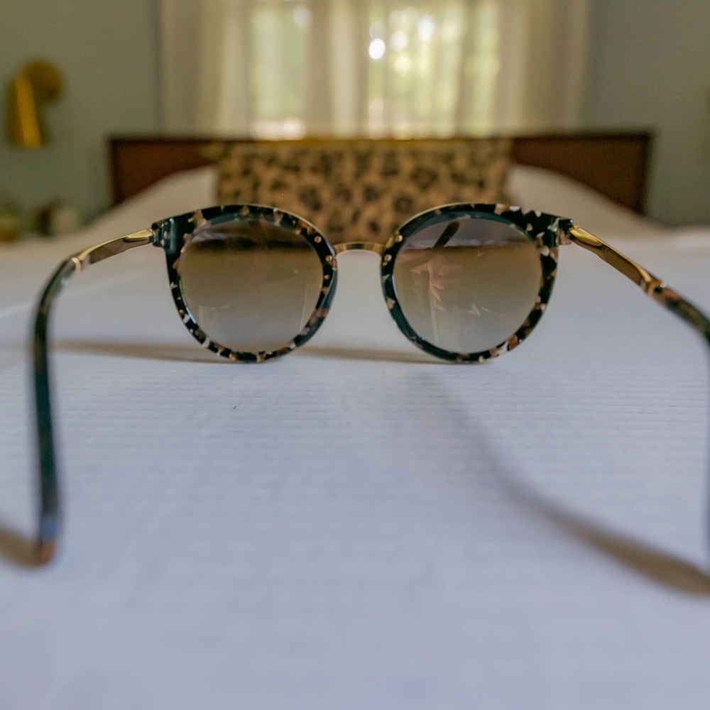 DOLCE & GABBANA Cube Black /Gold & Patterned Round Women's 52 mm Sunglasses - Picture 6 of 14
